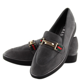 Gris Mocasines grises de mujer S0-204 gris 5
