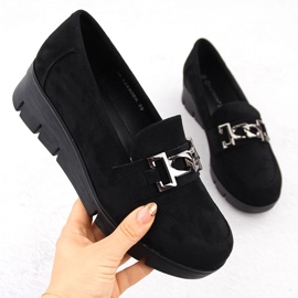 Zapatos cuña mujer negros Potocki 12490 1