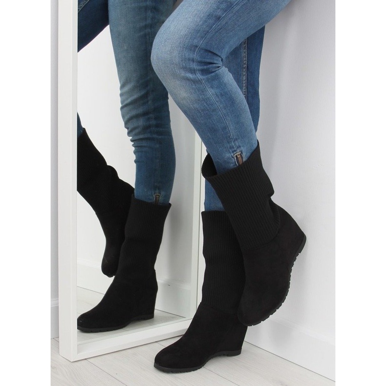 Negro Botas cuña negras K938 negro 1