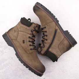 Botas de montaña impermeables de piel para hombre, con aislamiento marrón Rieker F3612-24 7