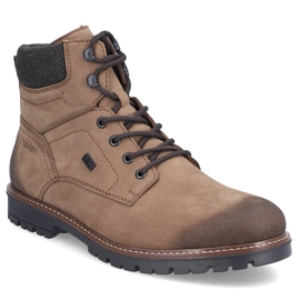 Botas de montaña impermeables de piel para hombre, con aislamiento marrón Rieker F3612-24 8