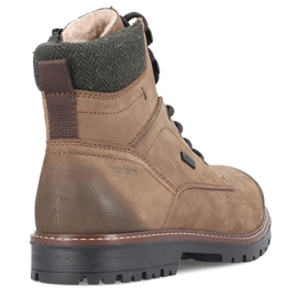 Botas de montaña impermeables de piel para hombre, con aislamiento marrón Rieker F3612-24 10