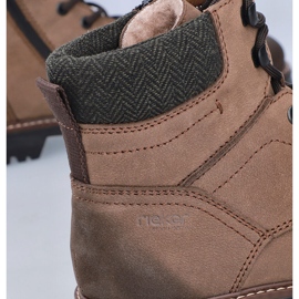 Botas de montaña impermeables de piel para hombre, con aislamiento marrón Rieker F3612-24 3