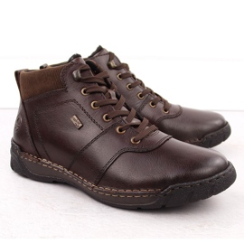 Botines de piel impermeables, zapatos aislantes para hombre, marrón Rieker B0308-25 4
