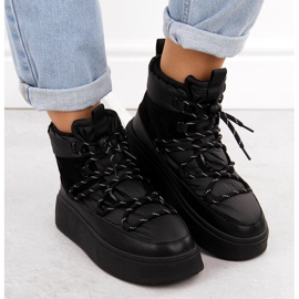 Botas de nieve para mujer con plataforma, negras Potocki 72302 negro 6