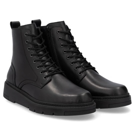 Botas de piel con aislamiento para hombre, negras, Rieker 30101-00 negro 10