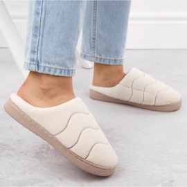 Zapatillas de estar por casa mujer pelo beige Unisoft 6622 5