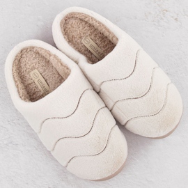 Zapatillas de estar por casa mujer pelo beige Unisoft 6622 3