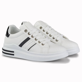 Calzado deportivo mujer, zapatillas con plataforma, blanco AD-732W/B 4
