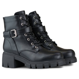 Botas de mujer con tacón bajo y plataforma, negro BM530B 3