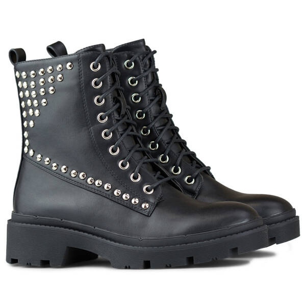 Botas rockeras de mujer con remaches, negras CH2320B negro 2