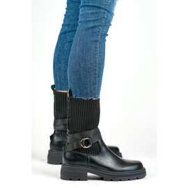 Botines de mujer con parte superior flexible, negro YQ41B 2 Botines de mujer con parte superior flexible, negro YQ41B 2