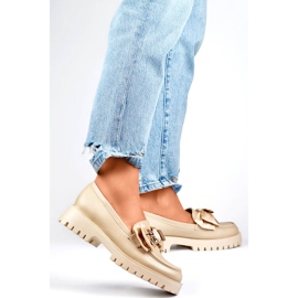 Mocasines de mujer con lazo, mocasines con osito, beige 2306BE 2 Mocasines de mujer con lazo, mocasines con osito, beige 2306BE 2