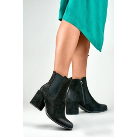 Botines de mujer de ante, negro, 260038B-SU 2