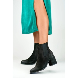 Botines de mujer de ante, negro, 260038B-SU 3