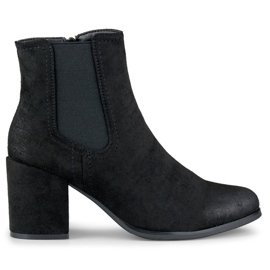 Botines de mujer de ante, negro, 260038B-SU 4