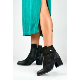 Botines de mujer de ante, negro, 260041B-SU 2 Botines de mujer de ante, negro, 260041B-SU 2