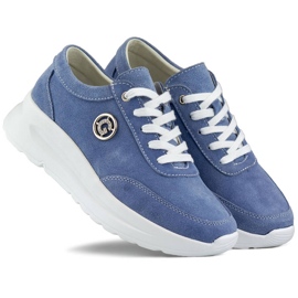 Zapatos plataforma jeans mujer piel azul GD-XF-108BL 1