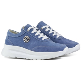 Zapatos plataforma jeans mujer piel azul GD-XF-108BL 3