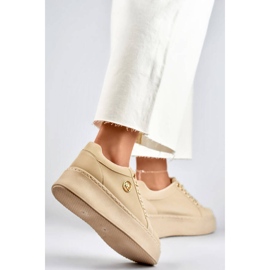 Deportivas de mujer beige con suela gruesa TL251-10L/BE 3