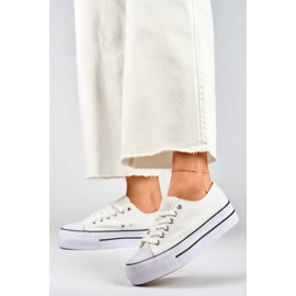 Zapatillas deportivas de plataforma baja para mujer, blancas QY832-09BL.W blanco 2