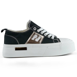 Zapatillas bajas con suela gruesa, negro LY100B 3