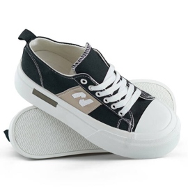 Zapatillas bajas con suela gruesa, negro LY100B 4