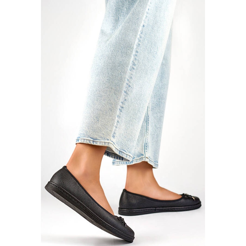 Bailarinas de mujer cómodas en color negro con lazo GD-XR392A-B 2