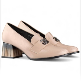 Zapatos elegantes de mujer en charol con tacón alto, beige GD-FL479-D.BE 4