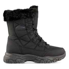 Botas de nieve aislantes para mujer con pelo, negro 9093B 4