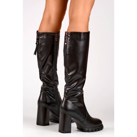 Botas aislantes de tacón alto para mujer, negras FL3031B negro 2