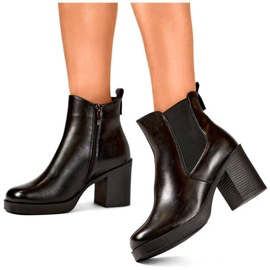 Botas Chelsea aislantes para mujer con tacón alto, negro 24-12453B 1