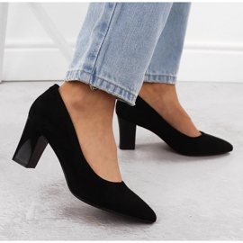 Zapatos de tacón con punta en ante negro de Sergio Leone PB403 6
