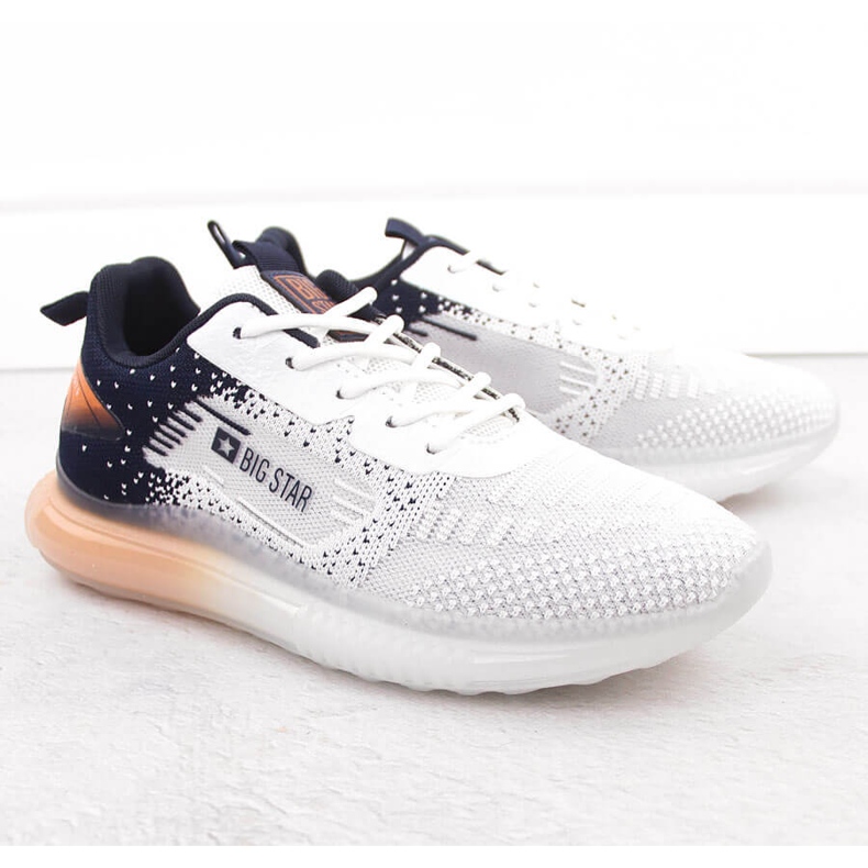 Zapatos deportivos masculinos grandes y negros Big Star nn174474 blanco 1