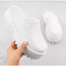 Chanclas blancas de mujer Big Star NN274015 con suela maciza blanco 1