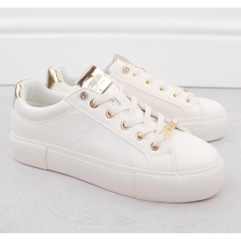 Zapatillas de mujer con plataforma fabricadas en ecopiel, blanco Big Star NN274211 2