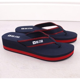 Chanclas de cuña para mujer, azul marino Big Star NN274A725 4