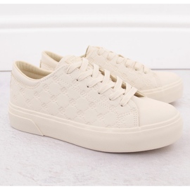Zapatillas de cuero ecológicas femeninas registradas beige big star rr274336 2
