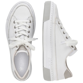 Rieker blanco L8847-80 zapatos deportivos de cuero para mujeres 5