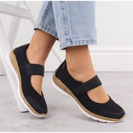 Rieker N42B0-14 Zapatos de velcro cómodos de mujeres azul marino 8