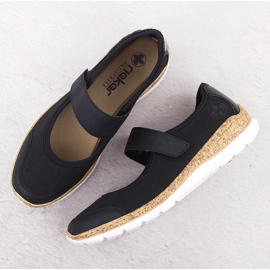Rieker N42B0-14 Zapatos de velcro cómodos de mujeres azul marino 12