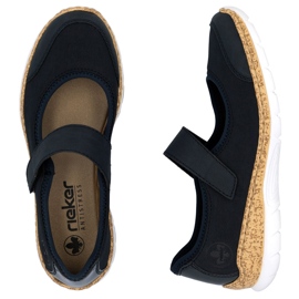 Rieker N42B0-14 Zapatos de velcro cómodos de mujeres azul marino 5