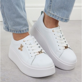 Zapatos de cuero para mujeres en la plataforma Filippo blanca blanco 6