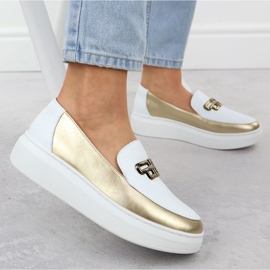 Zapatos de cuero para mujeres en la plataforma White Gold T.Sokolski W25-499 blanco 5