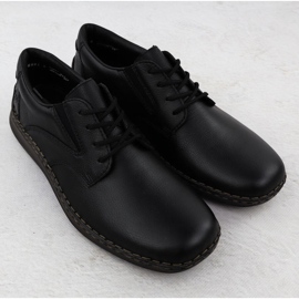 Confort Shoes de cuero para hombres Rieker 05211-00 Negro 5