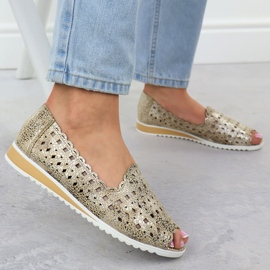 Zapatos de Openwork para mujeres de Jezzi Golden Jezzi ASA135-1 dorado 5