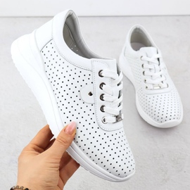 Zapatos de cuero para mujeres en la elevación de Openwork White Vinceza 79532 blanco 1 Zapatos de cuero para mujeres en la elevación de Openwork White Vinceza 79532 blanco 1
