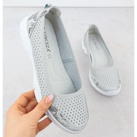 Ballerinas de cuero Openwork Comfort Grey Vinceza 95323 gris 1