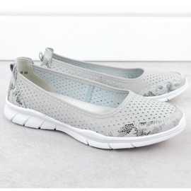 Ballerinas de cuero Openwork Comfort Grey Vinceza 95323 gris 2