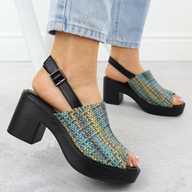 Sandalias de mujeres en la trenza M. Daszyński después de MR23126-7 azul 5